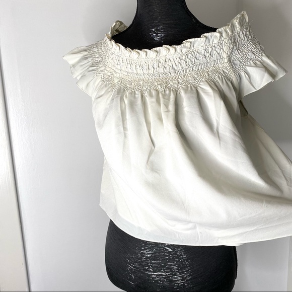 Lands’ End Off The Shoulder Boho Stitch Crop Top - Picture 3 of 8